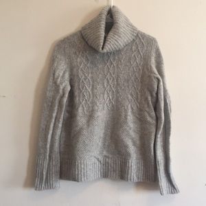 Dual knit cowl neck sweater